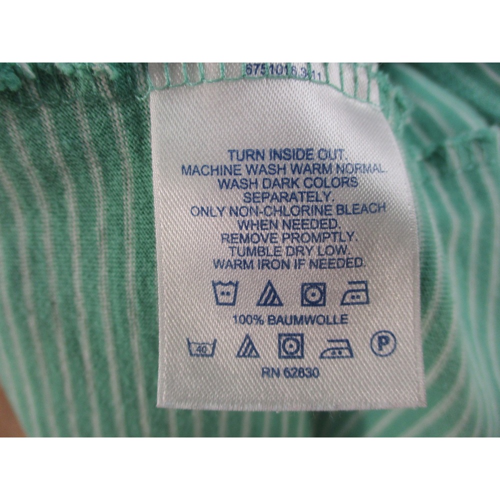 Lands‎ End Womens 3X Green White Striped Square Neck Cotton T-Shirt 67510163411 - Picture 4 of 10